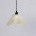 thumbnail image 1 of Mobutofu 1Pcs Woven Lampshade Beige Paper String Retro Light Diffusion Ceiling Light Cover, 1 of 8