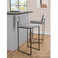 thumbnail image 2 of Fuji High Back Bar Stool Set of 3 Black, Bar Chairs Set of 3, Black Bar Stools, Bar Stools Set of 3 with Backs (Grey Fabric), 2 of 6