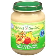 Nature's Goodness: Rice Cereal w/Apples & Bananas Baby Food, 6 Oz