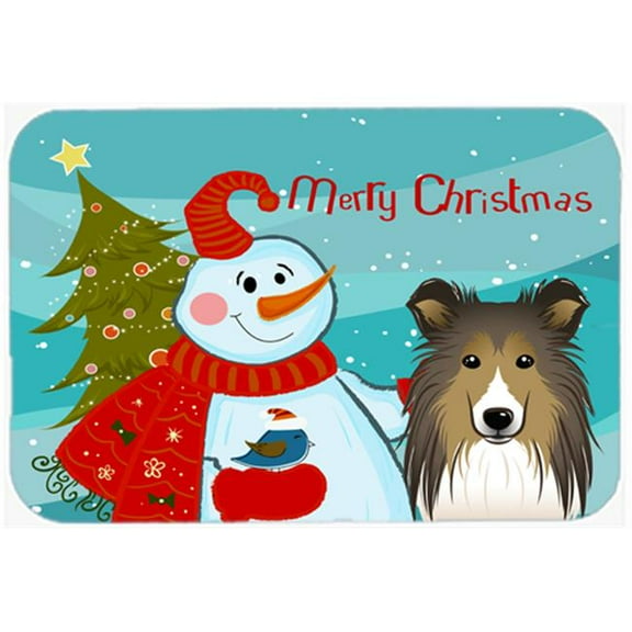 Snowman With Sheltie Mouse Pad, Hot Pad & Trivet