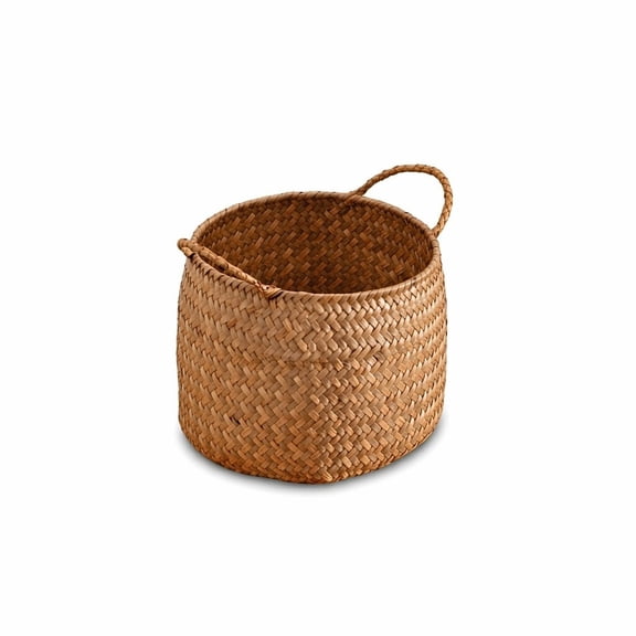 Stcellnmex 1 Pc 6.3x4.3 Inch Seagrass Belly Basket Woven Storage Organizer for Plant Pot Home