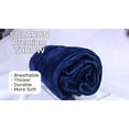 thumbnail image 3 of Navy Blanket Twin Size Blue color Korean Mink Throw Velvet Faux Fur Blankets Soft Thick Heavy Plush Reversible Bed comforters bedspreads Bedding Comforter (Navy, Twin), 3 of 10