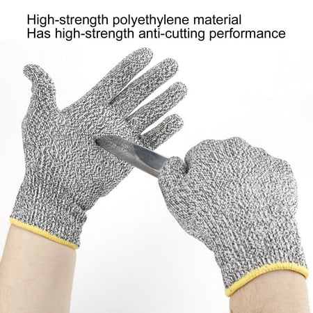 

Hesroicy 1Pair Cut Resistant Gloves Anti-slip Fine Workmanship High Strength Food Grade Material Anti-Puncture Arm Gloves for Industry