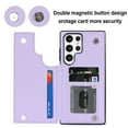 thumbnail image 4 of Case Wallet for Samsung Galaxy S24 Ultra with RFID Blocking Card Holder, PU Leather Fashion Back Flip Case with Kickstand Magnetic Buttons Shockproof Cover for Samsung Galaxy S24 Ultra, Purple, 4 of 8