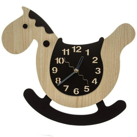 Baby Clock - Rocking Horse Baby Nursery Wall Clock w/ Swinging Pendulum Rocker, USE IN ANY ROOM IN THE HOUSE: Cute decorative analog clock for nursery, playroom, bedroom,.., By Colony Brands