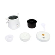 Tayama TMRC-03 1.5 Cup Portable Mini Rice Cooker, White