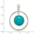 thumbnail image 2 of White Sterling Silver Charm Pendant Turquoise 42 mm 31, 2 of 2