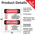 thumbnail image 2 of Paint Storage No Smoking Flames Bilingual OSHA Danger Rigid Plastic Sign 18 Inch x 12 Inch - 5 Pack, 2 of 8