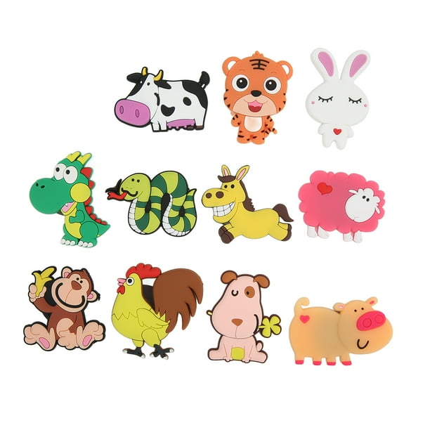11 imanes de animales para el refrigerador, potentes imanes con efecto 3D, imanes de animales con los doce signos del zodiaco chino vívidos para el refrigerador
