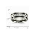 thumbnail image 4 of Primal Steel Titanium Brushed Enameled 1/2ct tw. Diamond 9mm Band, 4 of 8