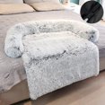 thumbnail image 1 of Removable Plush Pet Dog Bed Sofa for Large Dogs House Mat Kennel Winter Warm Cat Bed Pad Washable Dog Cushion Blanket Sofa Cover ShopWise Round, 1 of 14