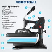 8 in 1 Heat Press Machine, 12 x 15 Combo Digital Multifunctional Sublimation Heat Transfer Machine, 360-degree Rotation Swing Away Shirt Printing Machine for Tshirt,Hat,Mug,Plate