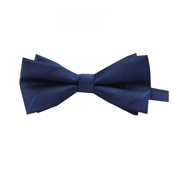 TELOLY Bow Ties for Men Solid Color Double Fold Business Formal Men Bowtie Party Wedding Tie Blue Free Size