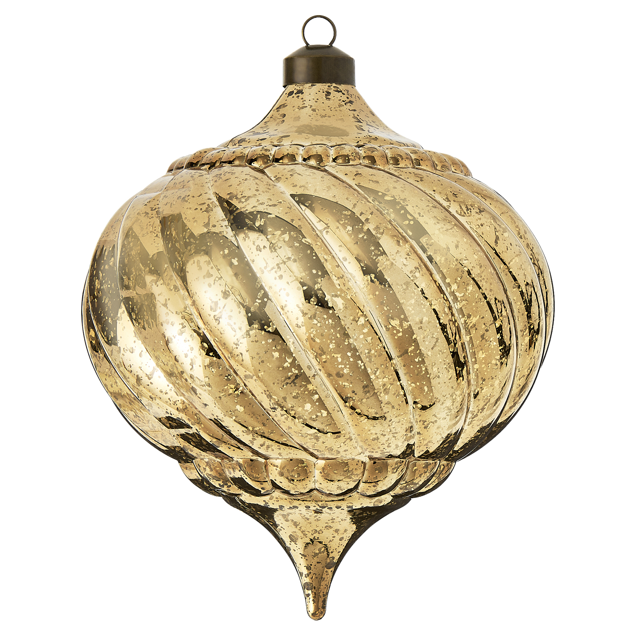 3 Count Gold Mercury-Style Shatterproof Christmas Ornaments, by My Texas House