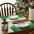 thumbnail image 4 of mubwai Pine Trees Green Winter Placemats Set of 4, 12x18 Inch Seasonal Holiday Christmas Place Mats for Party Dining Table, 4 of 6