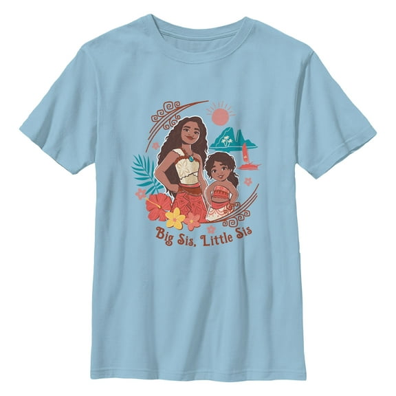 Boy's Moana 2 Big Sis Little Sis Portrait  Graphic T-Shirt