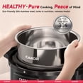 thumbnail image 5 of CARORI 1200W 12-in-1 Electric Pressure Cooker 8Qt Stainless Steel Pressure Cooker, Slow Cook Rice Cooker Steamer Sauté, Yogurt Maker, Warmer & Sterilizer with Recipe, Safer Venting Design, Black, 5 of 13