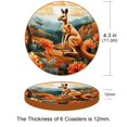 thumbnail image 3 of Kangaroo 6PCS Round Microfiber Leather Coasters, 11x11 cm/4.3x4.3 in, Drink Mats for Table, Set of 6 Absorbent Coasters for Drinks, 3 of 6