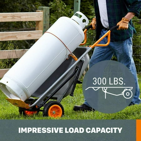 Worx WG050 Aerocart 8-in-1 Electric Wheelbarrow Utility Cart with Versatile Functionality