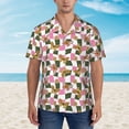 thumbnail image 2 of Disketp Abstract Pink Plaid Butterfly Hawaiian Shirts for Men,Mens Casual Short Sleeve Button Down Shirts Beach Shirt,X-Large, 2 of 7