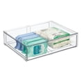 thumbnail image 6 of mDesign Wide Plastic Stackable Kitchen Storage Organizer Bin with Drawer, Clear, 6 of 7