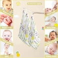 thumbnail image 3 of Lemon Fruits Flowers Lavender Baby Muslin Washcloths Soft Absorbent Face Towel, 3 PCS Spring Summer Watercolor Burp Cloths Cotton Bath Wipes Infant Wash Cloth for Newborn Boys Girls 12"x12", 3 of 7