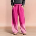 thumbnail image 2 of Tfken Toddler Girls Trousers Size 12-13 Years Straight-Leg Casual Outdoor Soft Elastic Waist Gradient Pink Pants, 2 of 5