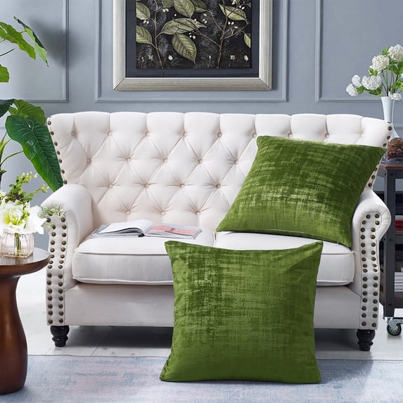 Home Soft Things Textured Velvet 2 Piece Pillow Shell Set - Calla Green - 26" x 26"