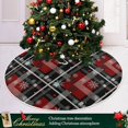 thumbnail image 5 of FMSHPON New Year Tartan Christmas Snowflake Texture Xmas Christmas Tree Skirt Stand Mat for Holiday Party Decoration Indoor Outdoor 48 inches, 5 of 5
