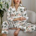 thumbnail image 4 of Wukai Flamingo Palm Trees Print Women's Pajama Set - Soft Long Sleeve Sleepwear for Comfort and Style-Small, 4 of 9