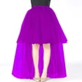 thumbnail image 2 of XIAONU Women Solid Color High-Low Tulle Skirt Elastic Waist Layered Flowy Gown Party Prom Wear Skirts, 2 of 4
