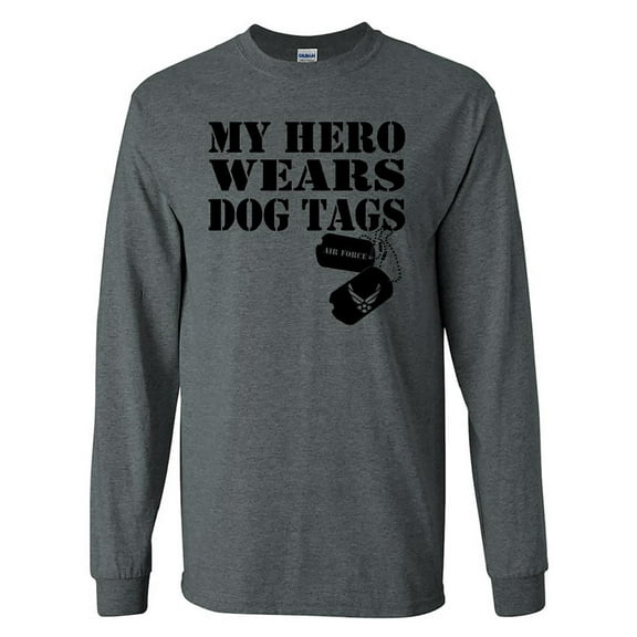 My Hero Wears Dog Tags - Air Force Logo Long Sleeve T-Shirt
