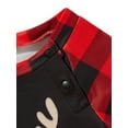 thumbnail image 6 of Family Matching Christmas Pajamas Set, Santa Elk Letter Print Long Sleeve Tops and Plaid Pants Sleepwear Set, 6 of 7
