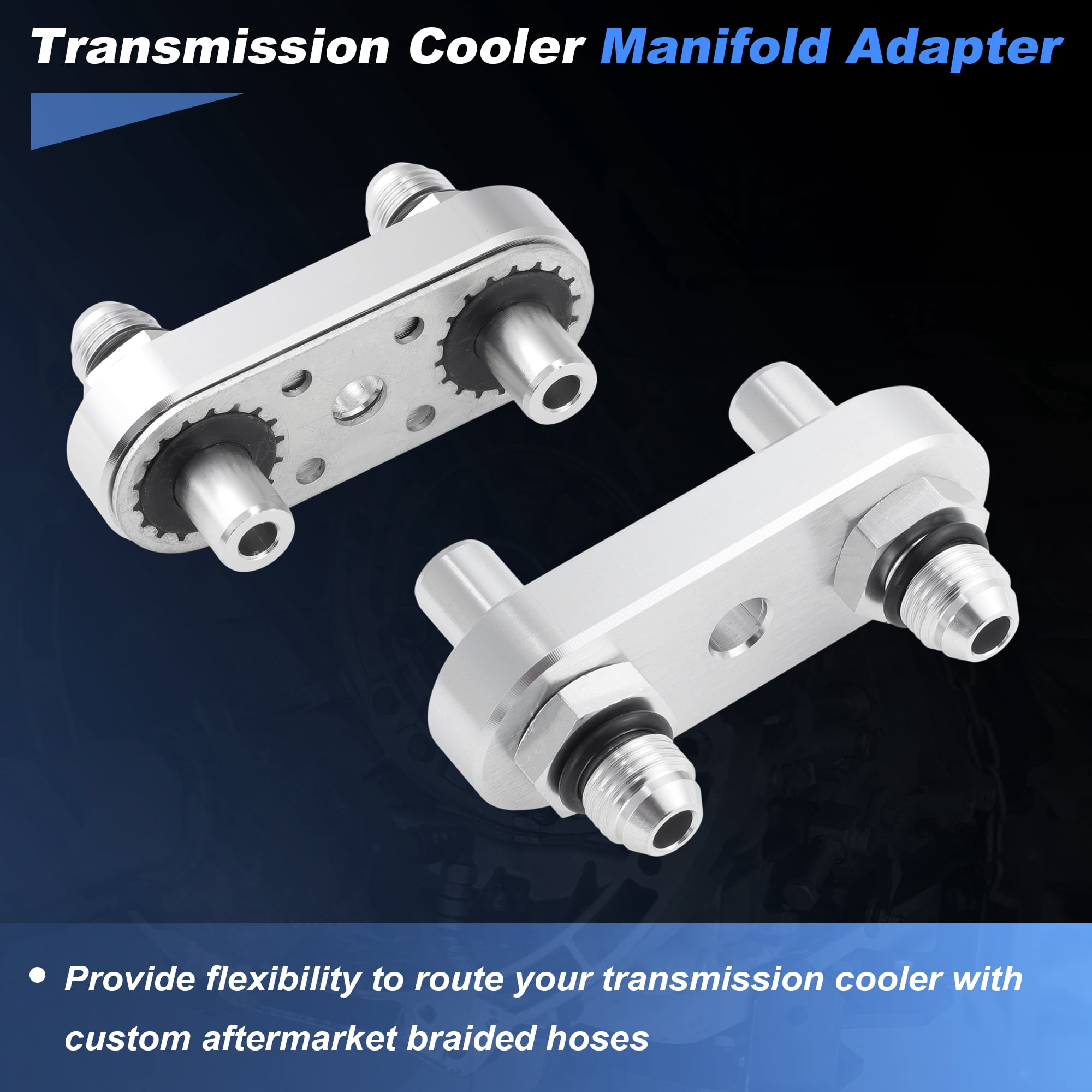 Unique Bargains 6AN Transmission Cooler Line Adapter Plate for 6L80E 6L90E 8L90E