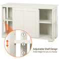 thumbnail image 3 of Yaheetech Antique White Buffet Cabinet Kitchen Table with Sliding Door Stackable Sideboard Storage Cabinet, 3 of 8