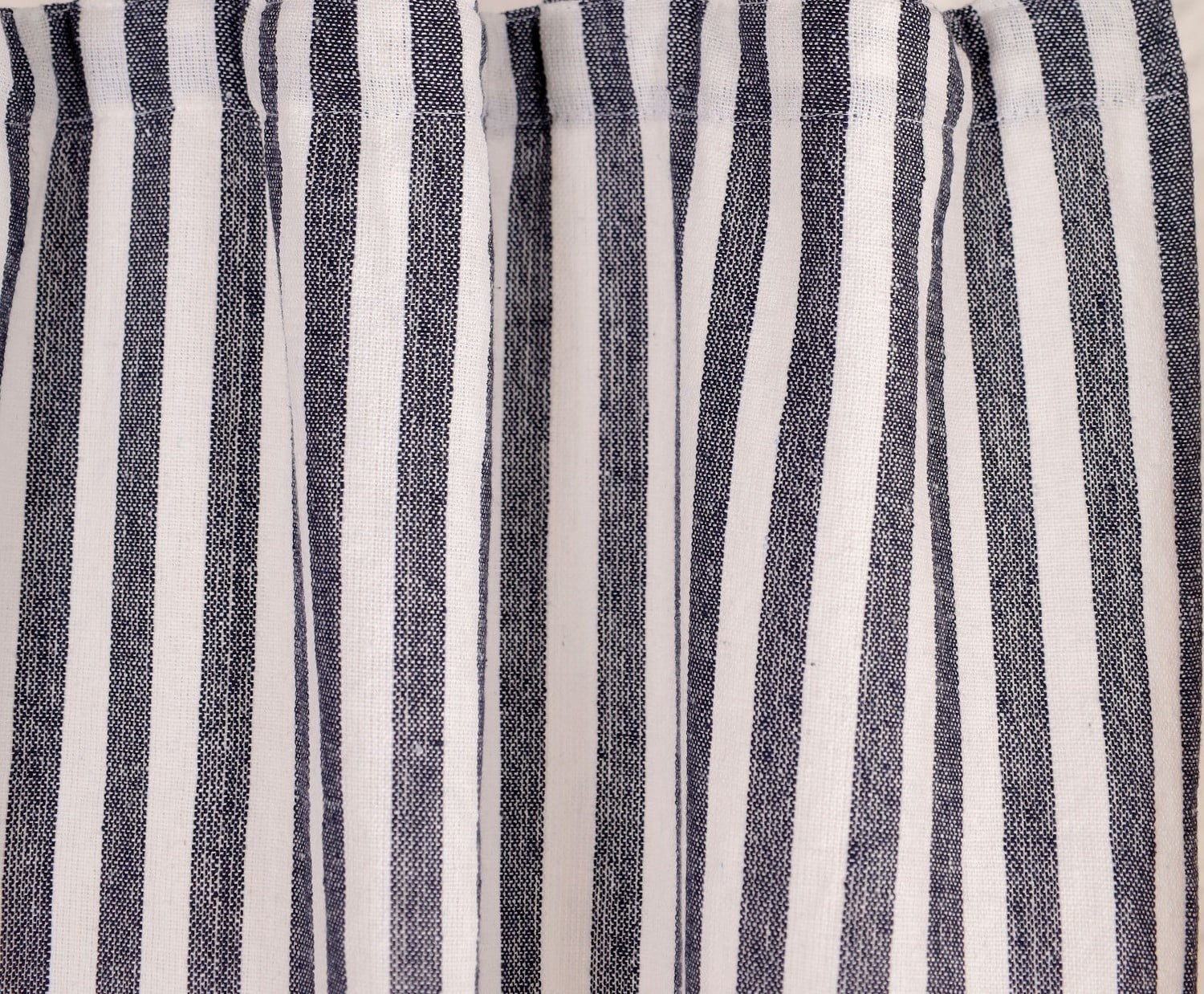 The Art Box Gauze Linen Curtains Striped Black Textured Curtains Rod Pocket Living Room Bedroom Drapes Linen Curtains Pack of 2, 52"W x 108L" in