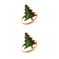 thumbnail image 3 of Ounissouiy Anillo de servilleta de acero inoxidable de Navidad, soportes de pañuelos de papel portátiles de Navidad, decoración de de comedor para Árbol verde 2piezas Ounissouiy CBP163677, 3 of 6