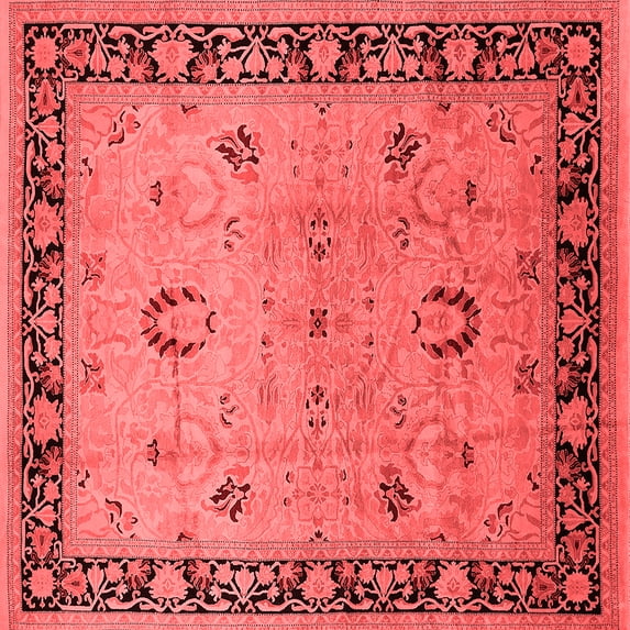 Ahgly Company Indoor Square Oriental Red Industrial Area Rugs, 5' Square