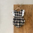 thumbnail image 1 of Ropa de primavera para bebé de 0 a 2 años, mono a cuadros Retro sin mangas para niñas pequeñas, mono falso de 2 uds, mono holgado de una pieza a la moda para niños pequeños, 1 of 6