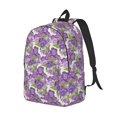 thumbnail image 2 of Daiia Violets Flowers Vintage Canvas Backpack for Men and Women ,Hiking Backpack,Travel Laptop Bag for School,Large Capacity Backpack, 2 of 8