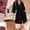 Black, variant on FAHXNVB Robes for Women Waffle Knit 3/4 Sleeve Bathrobe with Pockets Soft Lightweight Knee Length Kimono Bride Robe Loungewear S-XXL