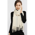 thumbnail image 2 of RIIQIICHY Ivory Pashmina Winter Scarf for Women Shawl Wrap for Dresses Wedding Shawl for Bridesmaids, 2 of 7