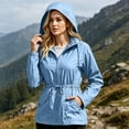 thumbnail image 6 of qelini Outdoor Jackets for Women Plus Size Long Sleeve Zipper Shirt Outdoor Hiking Solid Color Waterproof Jacket Lightweight, 6 of 8