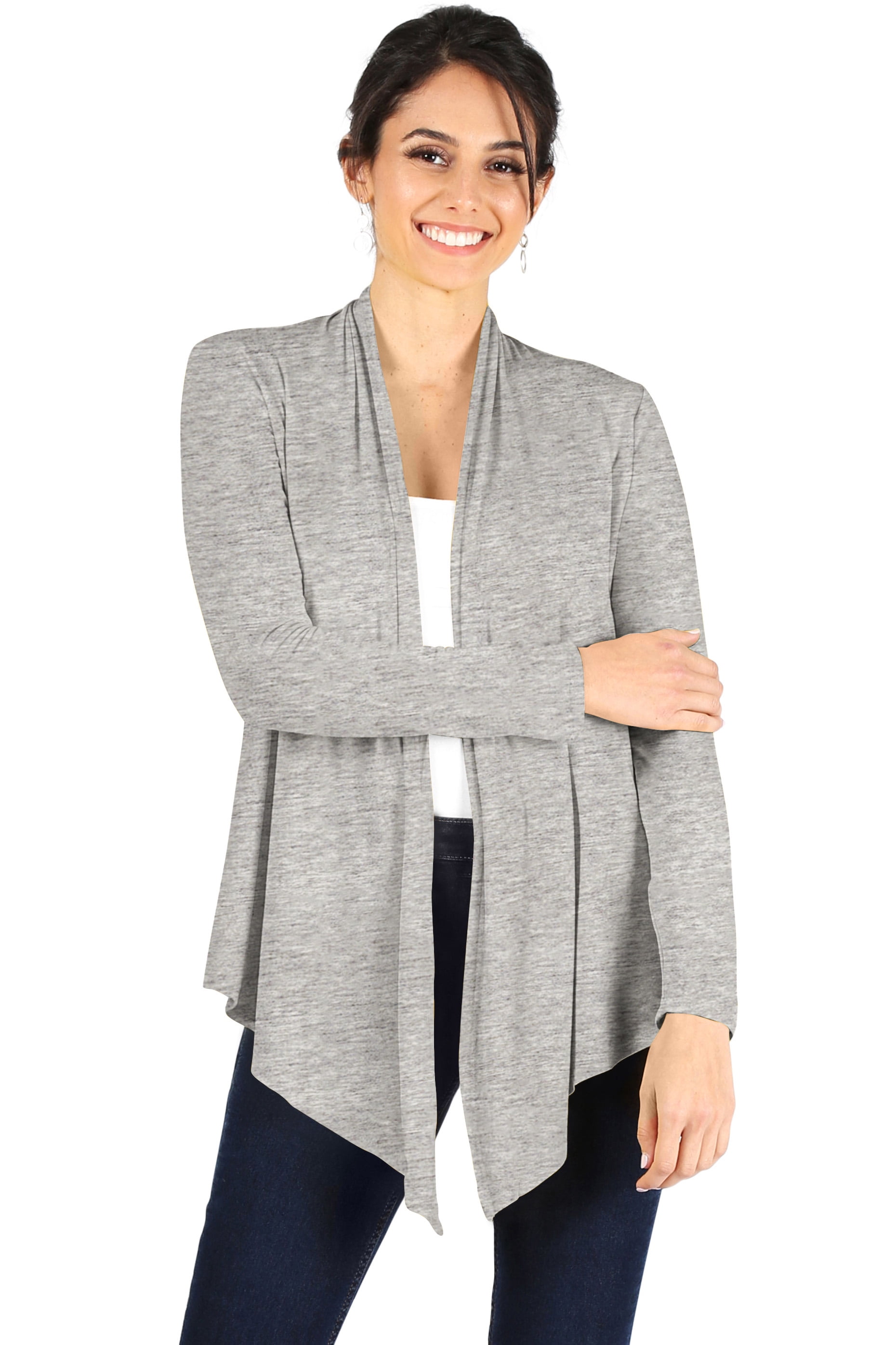 Simlu Open Front Cardigan Reg and Plus Size Lightweight Cardigans for