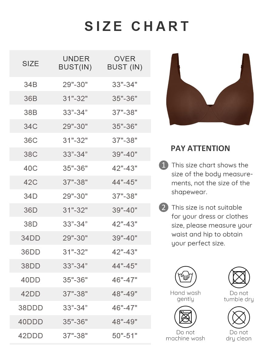 FeelinGirl Underwire Adjustable Deep V-Neck Bra