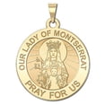 thumbnail image 3 of Picturesongold.Com Our Lady of Montserrat Religious (English) Medal Necklace Pendants - 2/3 inch Size of Dime, Solid 14K Yellow Gold, 3 of 4