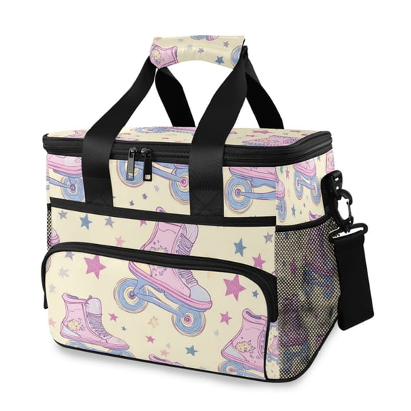 FORMRS Insulated Cooler Bag 24 Cans Capacity Soft Leakproof Lunch Box with Side Pockets, Roller Disco