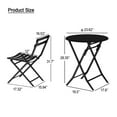 thumbnail image 6 of 3 Piece Patio Bistro Set of Foldable Round Table and Chairs, White Front Porch Outdoor Patio Furniture Table and Chairs Set, 6 of 6
