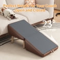 thumbnail image 2 of 2 in 1 Foldable Dog Stairs for Small Dogs and Cats, Wooden Pet Ramp for Couch and Bed, Split Ottoman Design with Non Slip Surface, Joint Support Pet Steps for Sofa, Bedside, Brown, 2 of 12