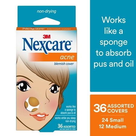 Nexcare Absorbing Acne Cover, Invisible, Non-Drying, 36 Count